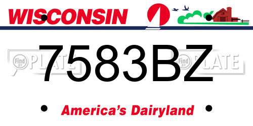 7583BZ Wisconsin License Plate