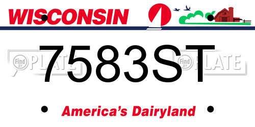 7583ST Wisconsin License Plate