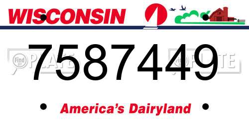 7587449 Wisconsin License Plate