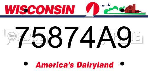 75874A9 Wisconsin License Plate