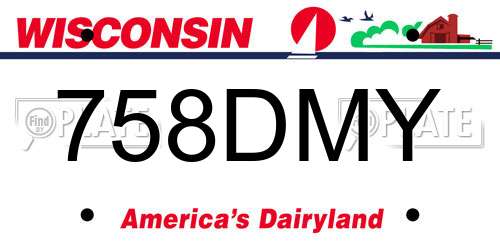 758DMY Wisconsin License Plate