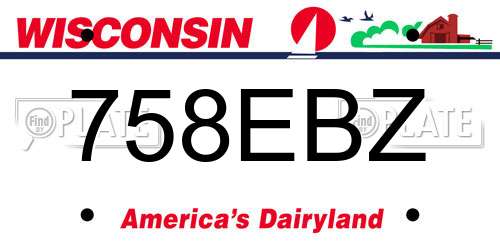 758EBZ Wisconsin License Plate