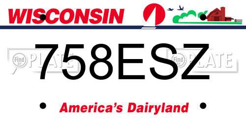 758ESZ Wisconsin License Plate