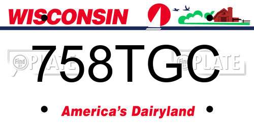 758TGC Wisconsin License Plate
