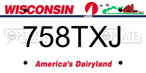 758TXJ Wisconsin License Plate