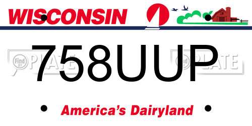 758UUP Wisconsin License Plate