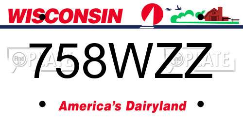 758WZZ Wisconsin License Plate