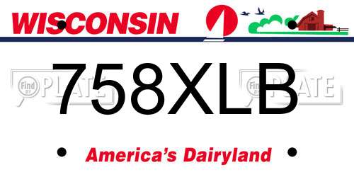 758XLB Wisconsin License Plate