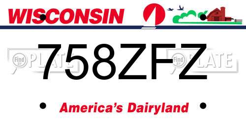 758ZFZ Wisconsin License Plate