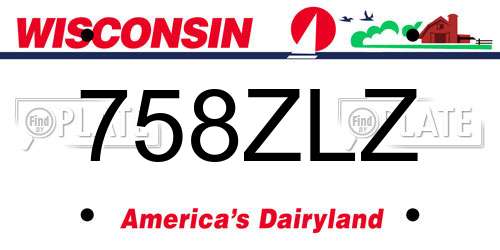 758ZLZ Wisconsin License Plate