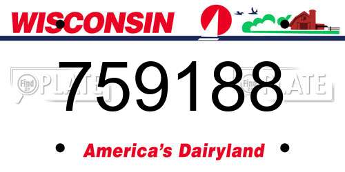 759188 Wisconsin License Plate