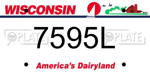 7595L Wisconsin License Plate