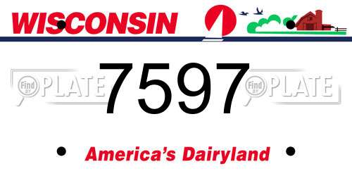 7597 Wisconsin License Plate