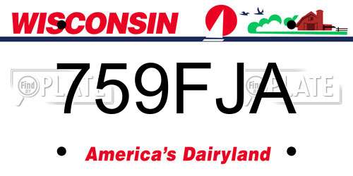 759FJA Wisconsin License Plate