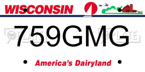 759GMG Wisconsin License Plate