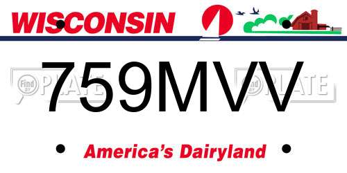 759MVV Wisconsin License Plate