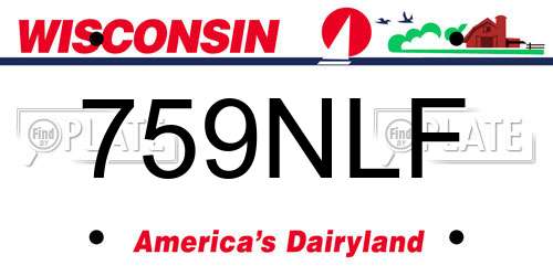 759NLF Wisconsin License Plate