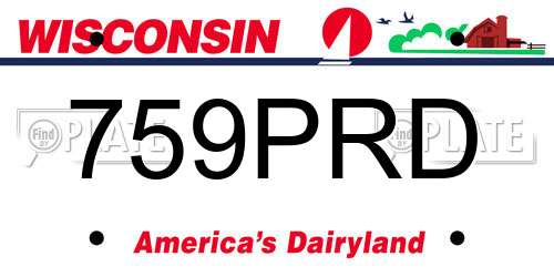759PRD Wisconsin License Plate
