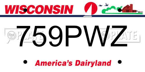 759PWZ Wisconsin License Plate
