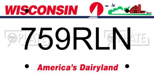 759RLN Wisconsin License Plate