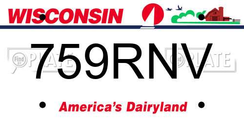 759RNV Wisconsin License Plate