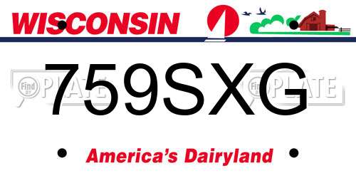 759SXG Wisconsin License Plate