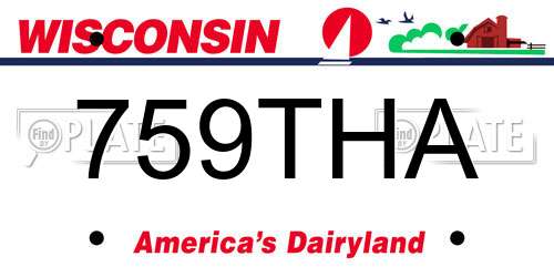 759THA Wisconsin License Plate