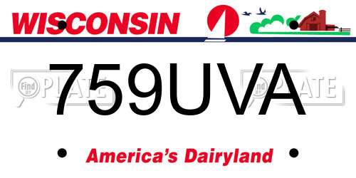 759UVA Wisconsin License Plate