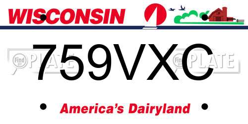 759VXC Wisconsin License Plate