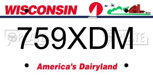 759XDM Wisconsin License Plate