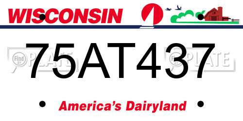 75AT437 Wisconsin License Plate
