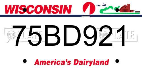 75BD921 Wisconsin License Plate