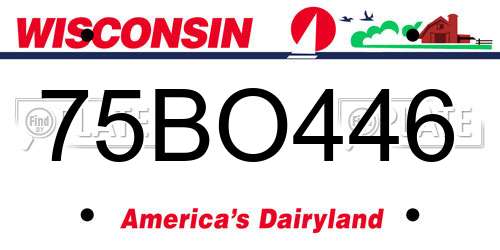 75BO446 Wisconsin License Plate