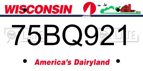 75BQ921 Wisconsin License Plate