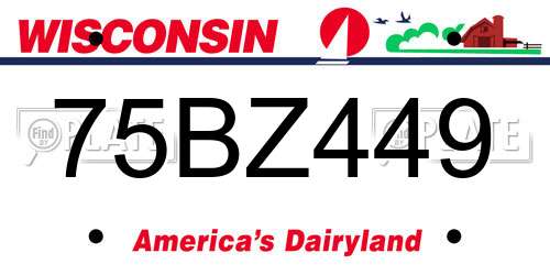 75BZ449 Wisconsin License Plate