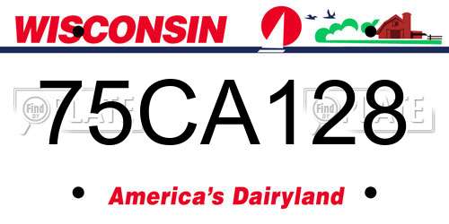 75CA128 Wisconsin License Plate