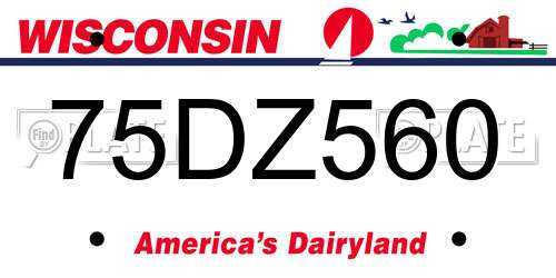 75DZ560 Wisconsin License Plate