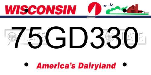75GD330 Wisconsin License Plate