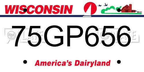 75GP656 Wisconsin License Plate