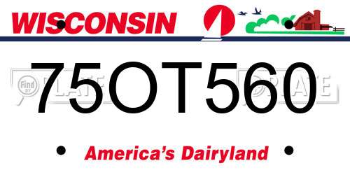75OT560 Wisconsin License Plate