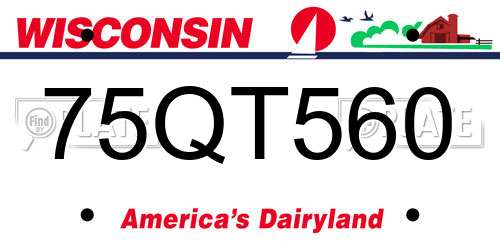 75QT560 Wisconsin License Plate