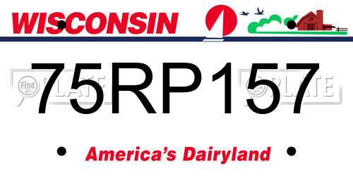 75RP157 Wisconsin License Plate