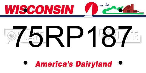 75RP187 Wisconsin License Plate