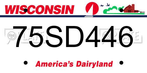 75SD446 Wisconsin License Plate
