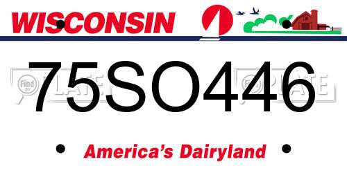 75SO446 Wisconsin License Plate