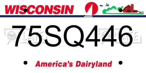 75SQ446 Wisconsin License Plate