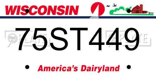 75ST449 Wisconsin License Plate