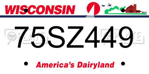 75SZ449 Wisconsin License Plate