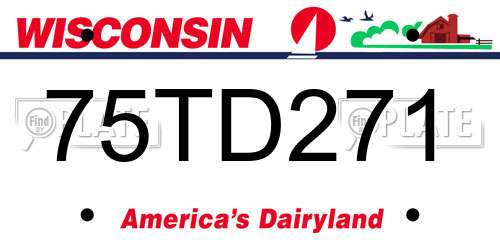 75TD271 Wisconsin License Plate