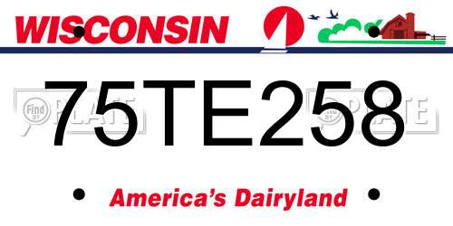 75TE258 Wisconsin License Plate